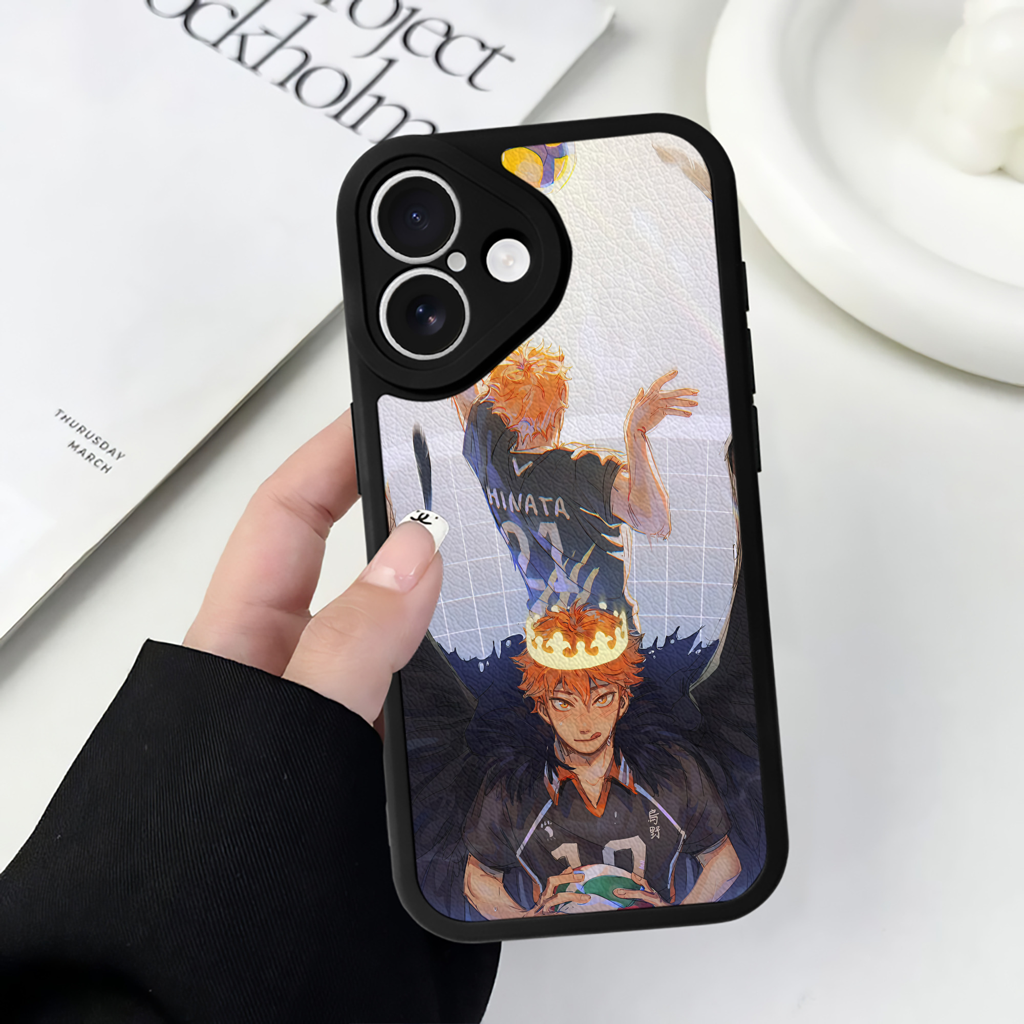 （画像用） ハイキュー!! Haikyu!! 【iPhone 16シリーズ対応】シリコンスマホケース（レザー調） 材質：シリコン